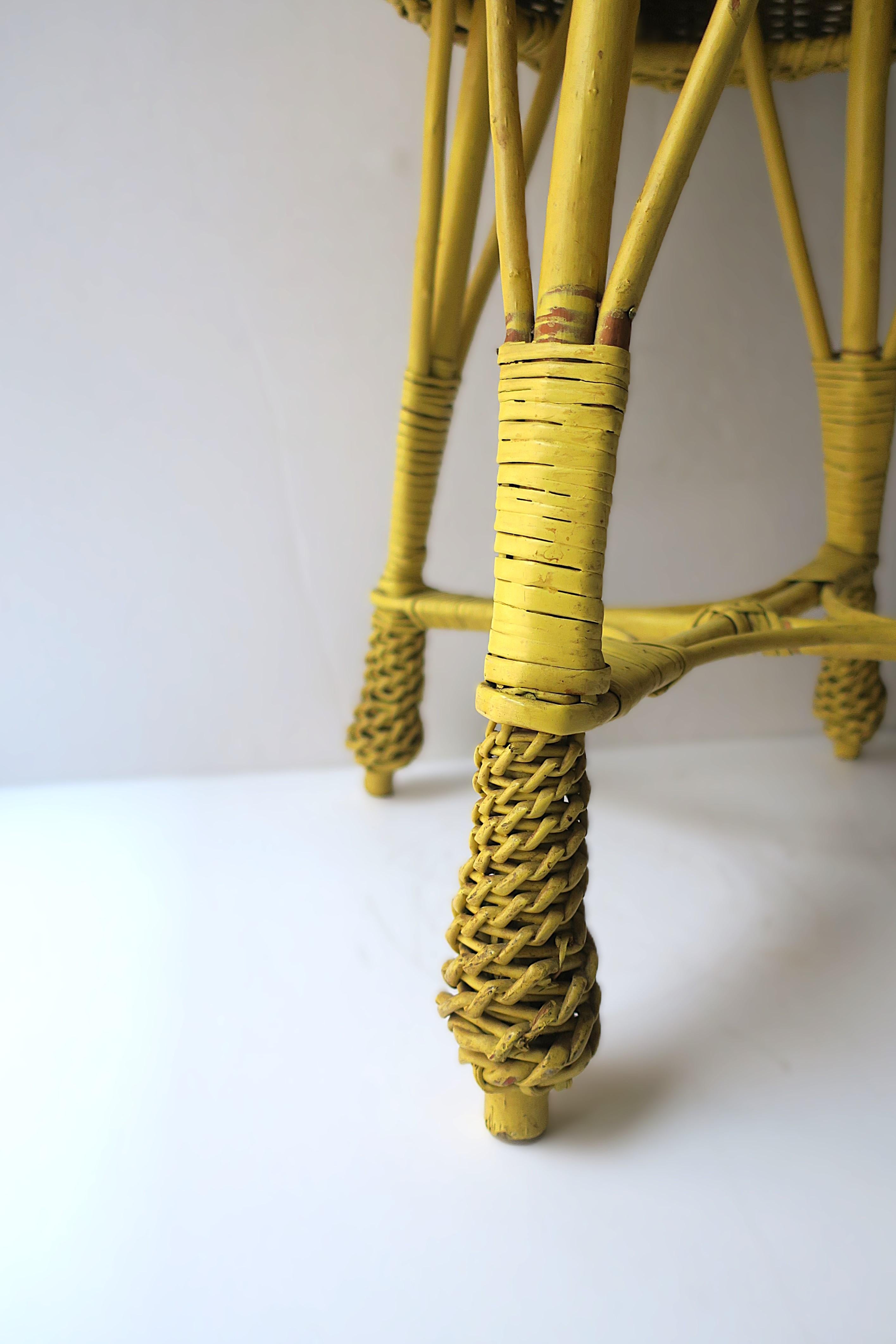 Wicker Stool Yellow For Sale 7