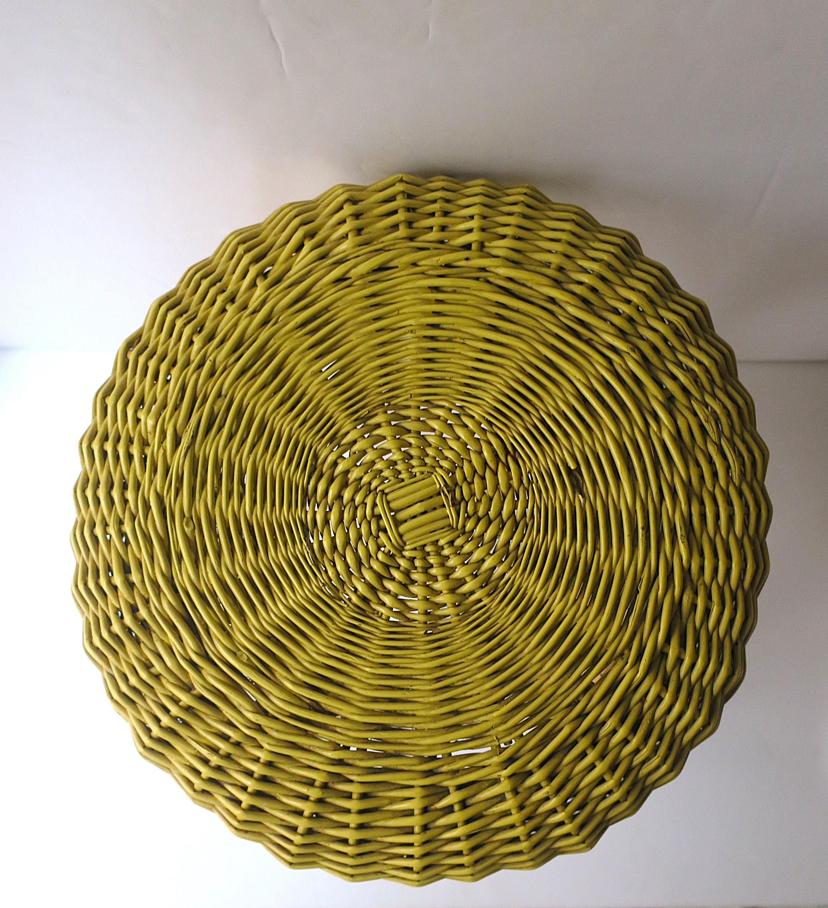 Wicker Stool Yellow For Sale 9