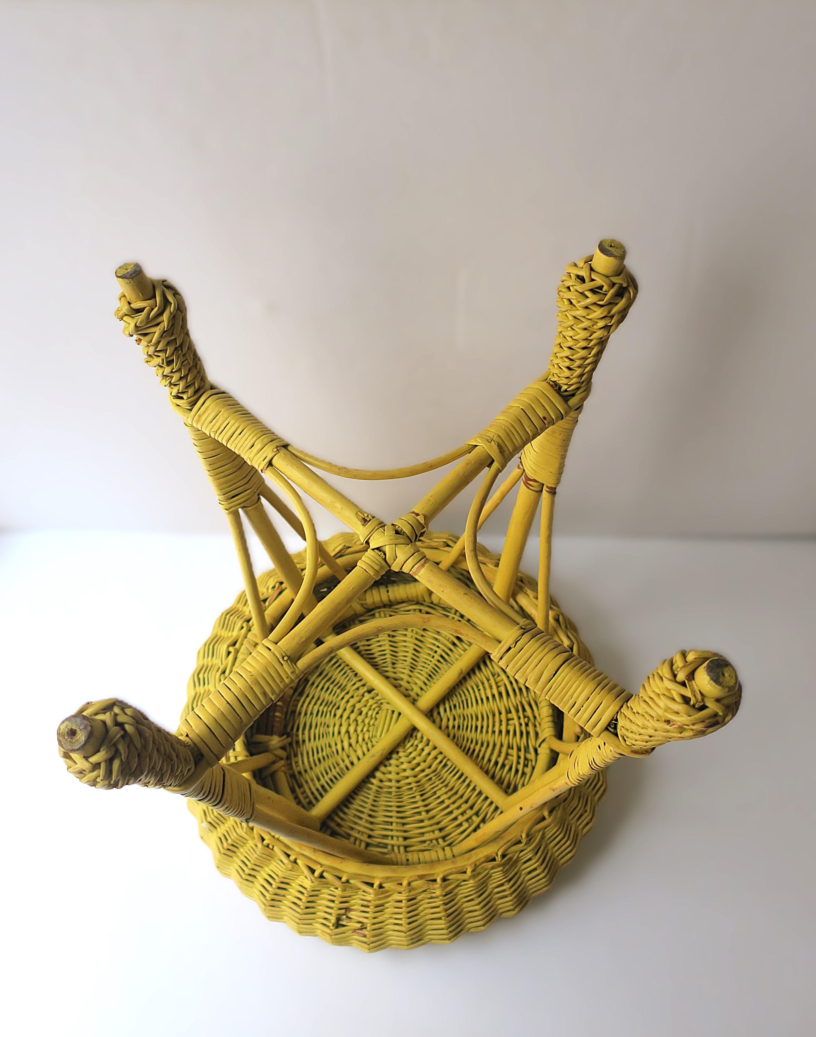 Wicker Stool Yellow For Sale 10
