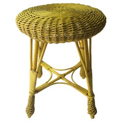 Wicker Stool Yellow