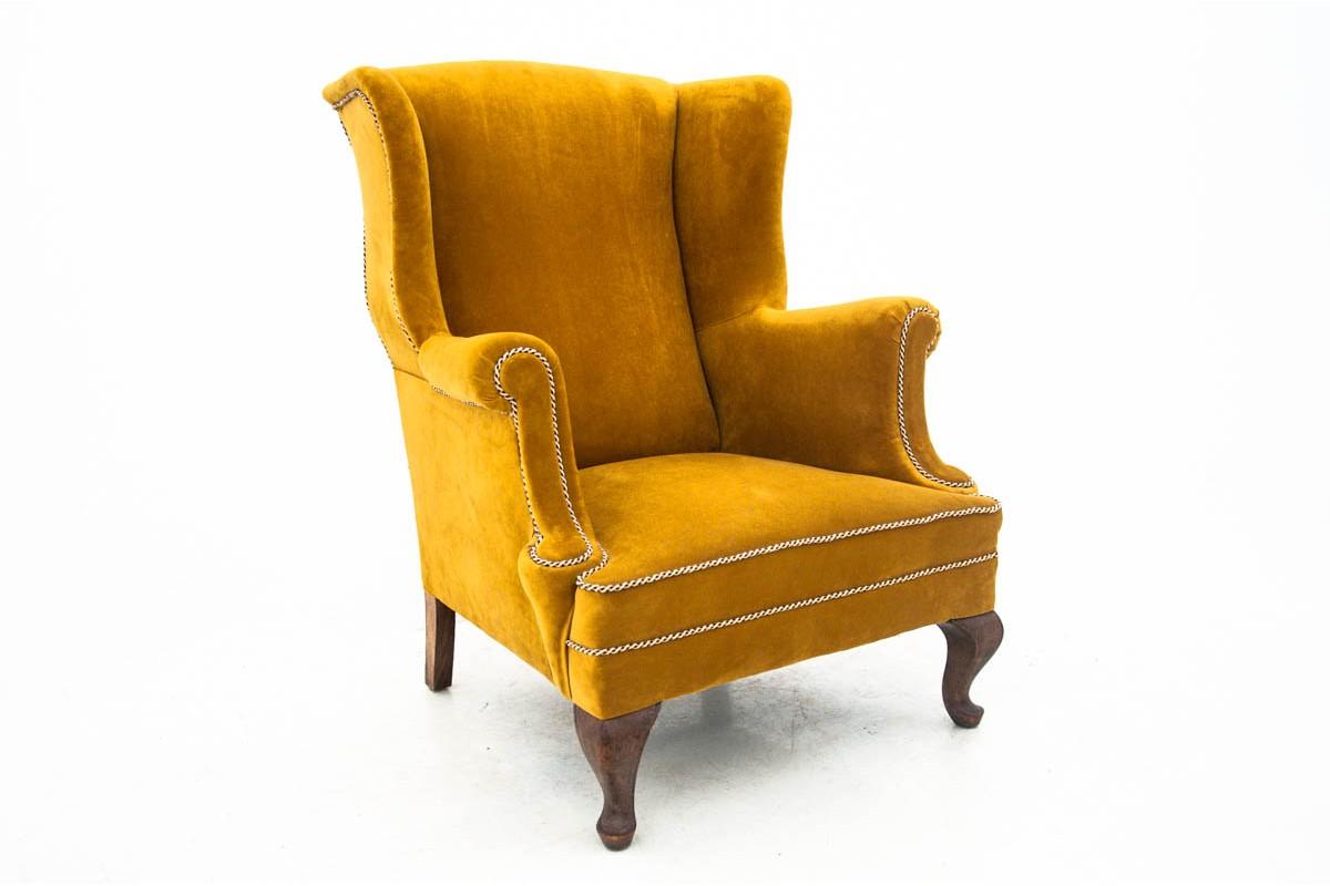 yellow wing back chair