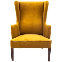 Yellow Wingback Armchair 