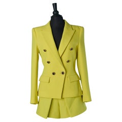 Yellow wool crêpe short-suit ensemble ALEXANDRE VAUTHIER