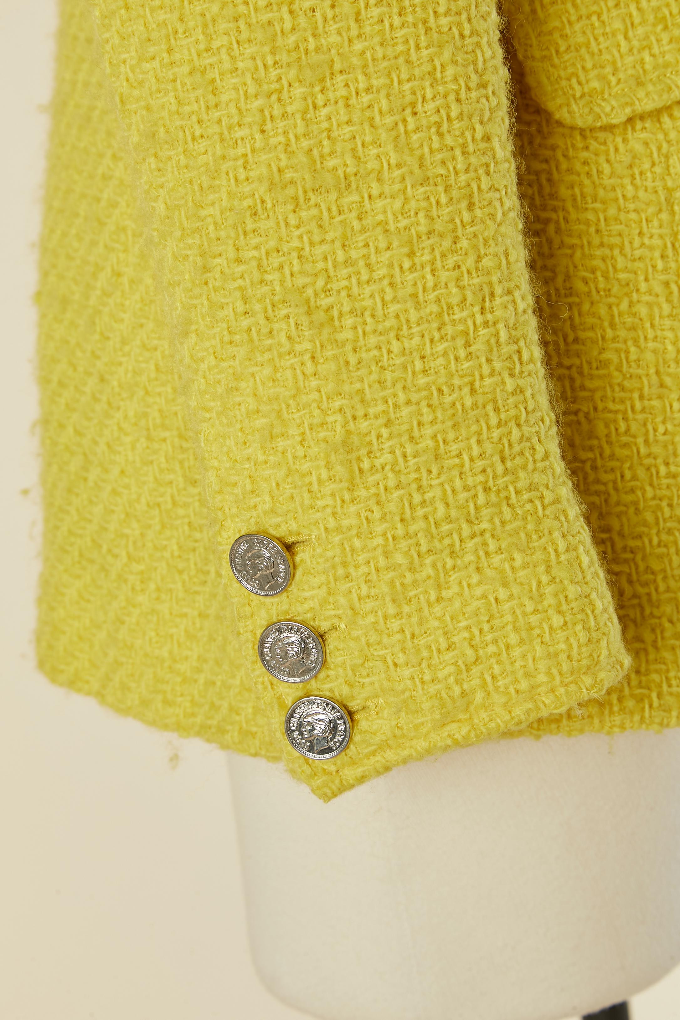 Veste croisée en laine jaune CHANEL BOUTIQUE Pour femmes en vente