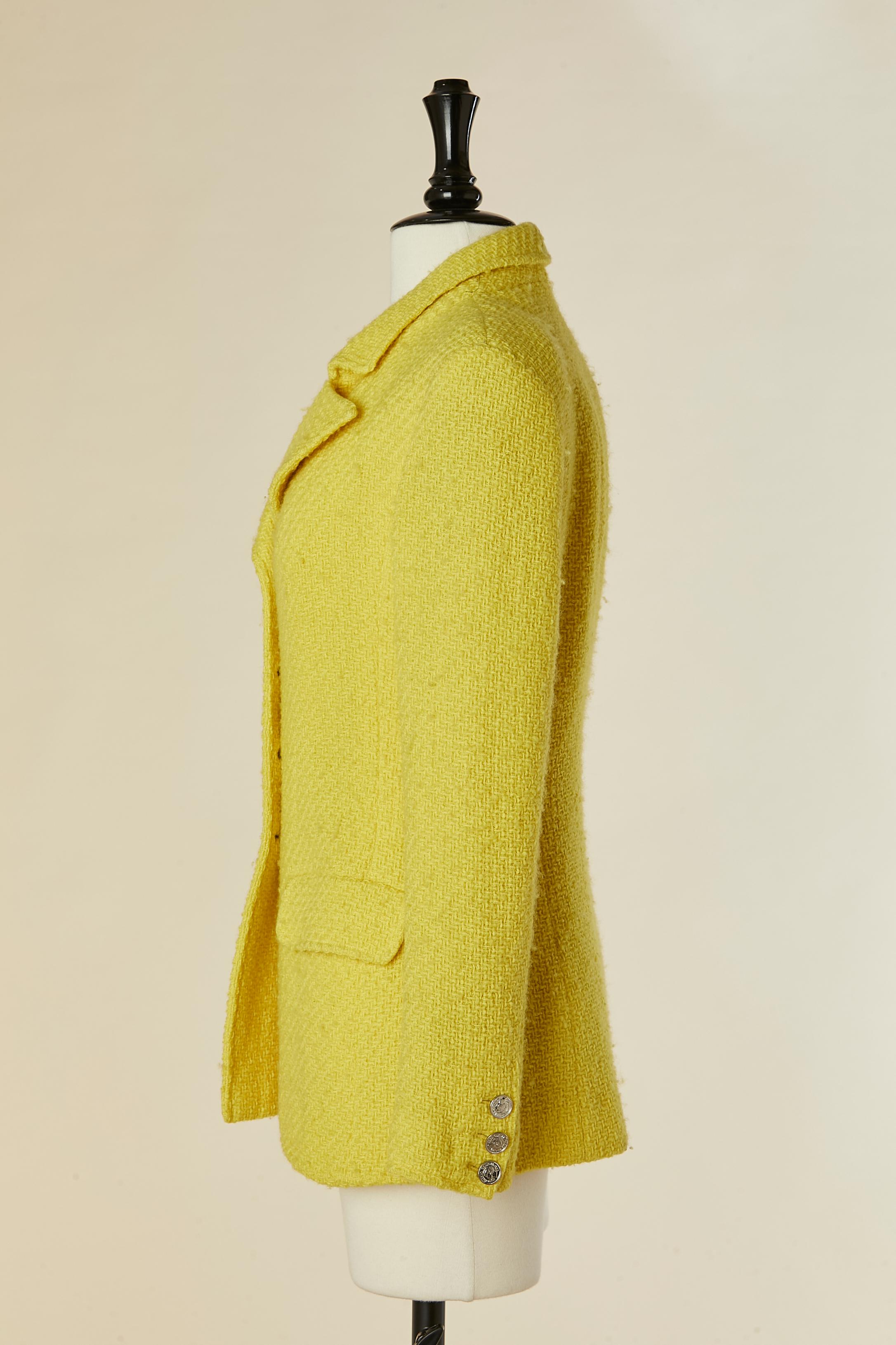 Veste croisée en laine jaune CHANEL BOUTIQUE en vente 1