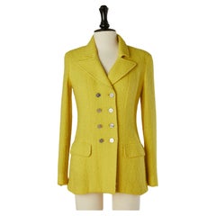 Zweireihige Jacke aus gelber Wolle CHANEL BOUTIQUE