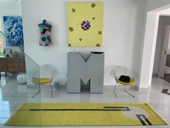 Tappeto foro chiaro - Tappeto geometrico giallo  Bianco Nero Runner Afgano annodato a mano