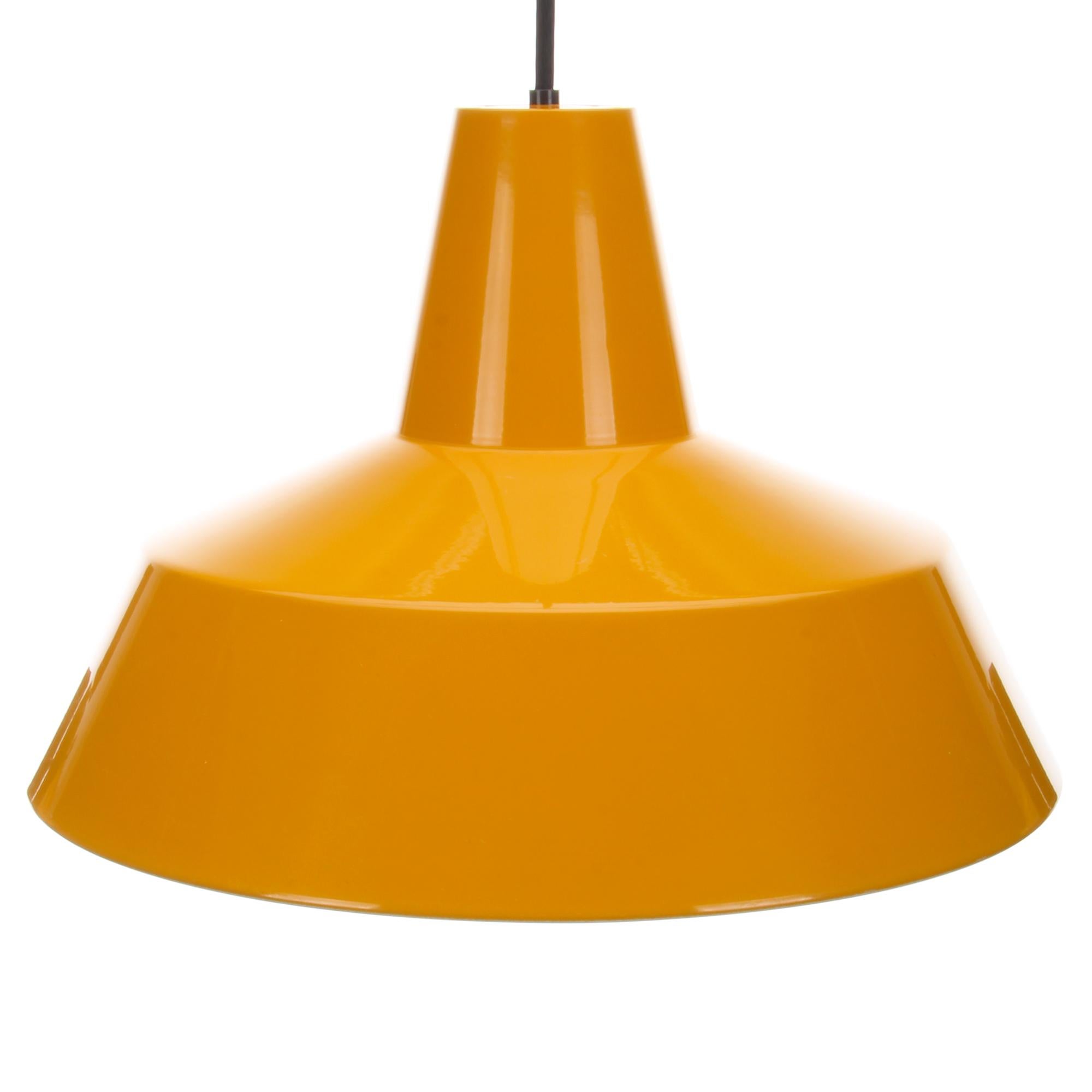 Late 20th Century Yellow Workshop Lamp by Nordisk Solar Compagni, 1980s, Yellow Industrial Pendant