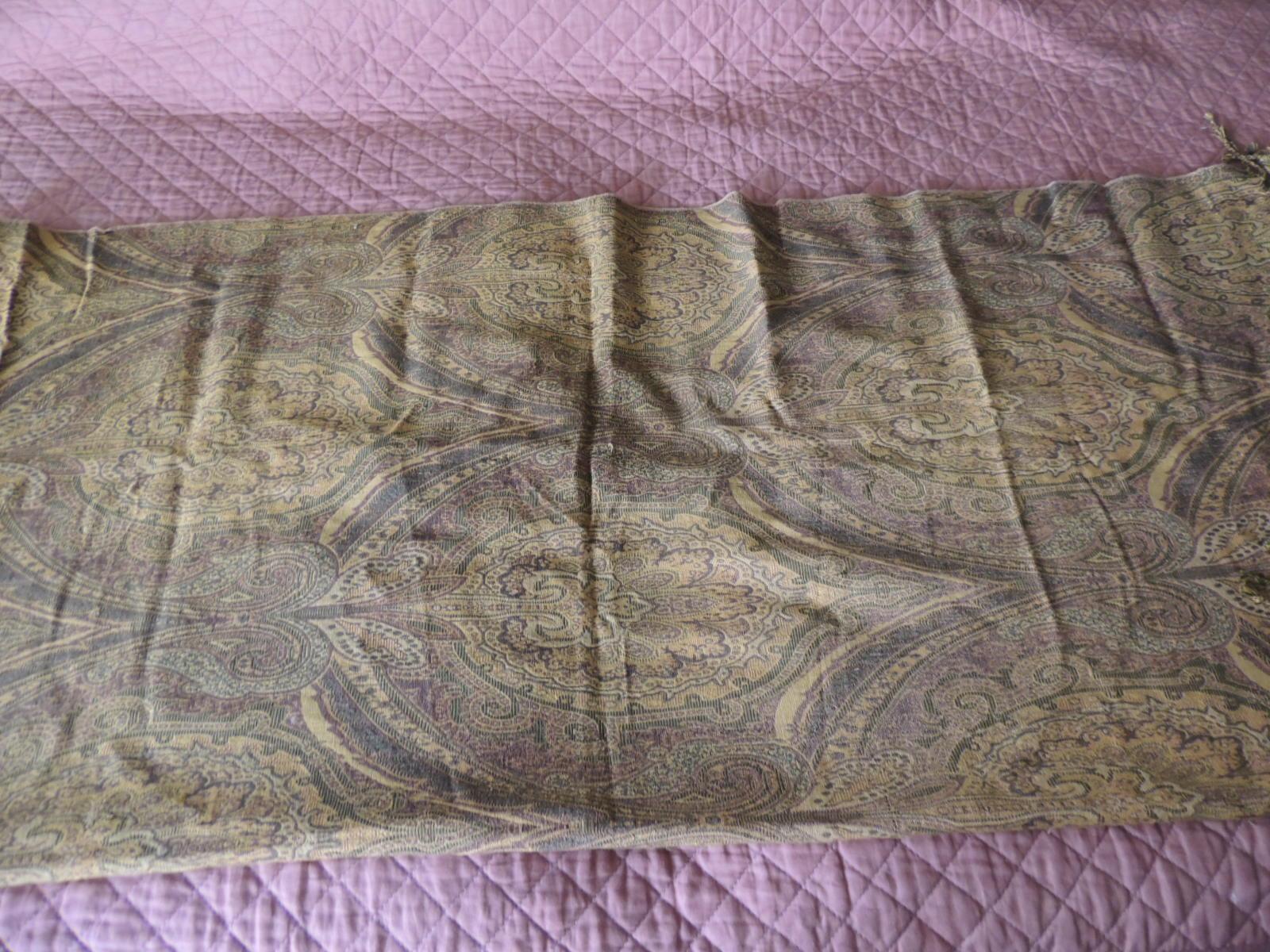 Machine-Made Yellow Woven Cotton Paisley Throw with Fringes For Sale