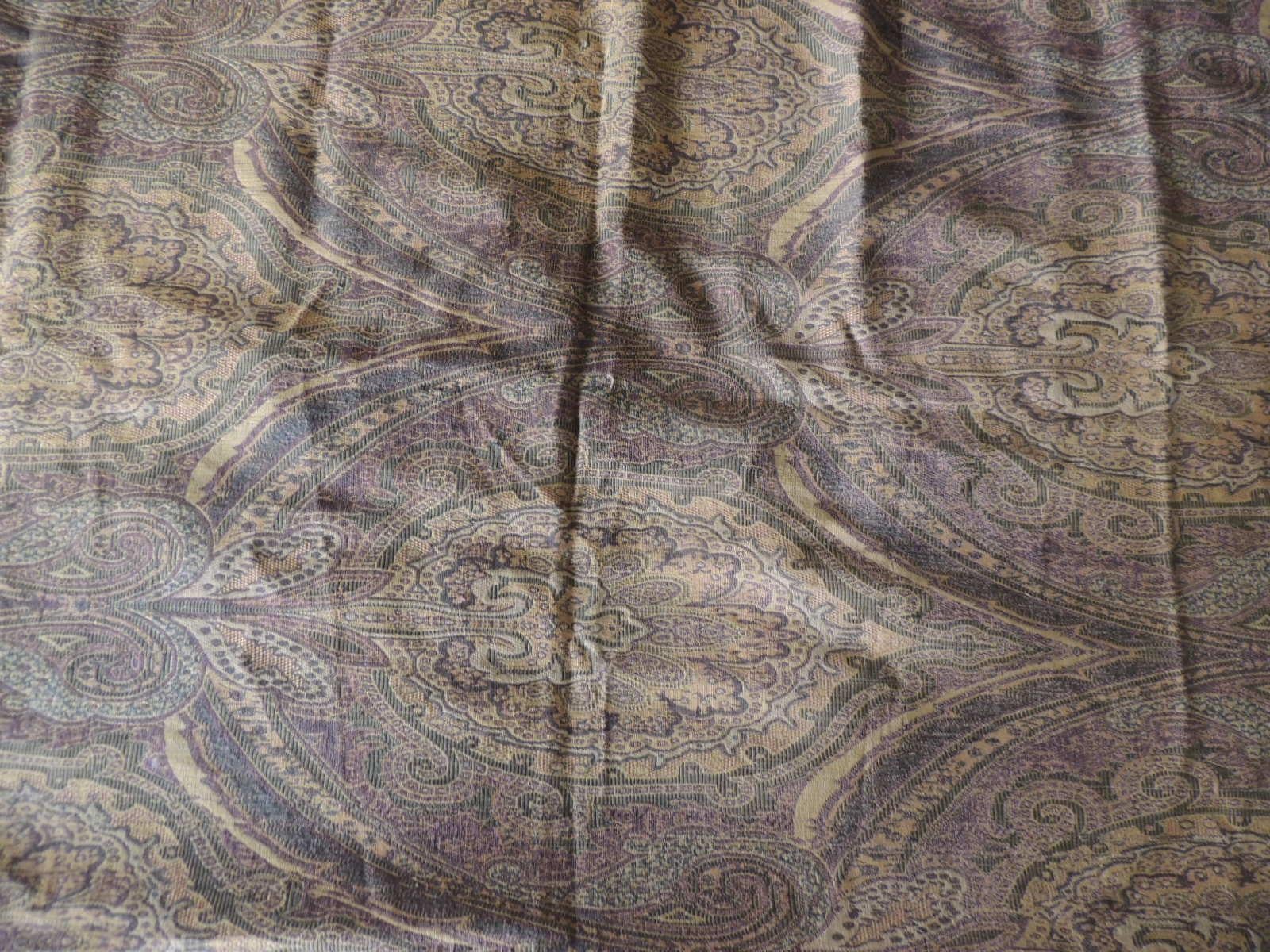 Yellow Woven Cotton Paisley Throw with Fringes In Good Condition For Sale In Oakland Park, FL