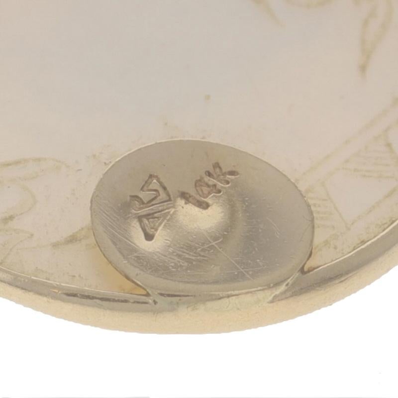 YellowGold Mother of Pearl Cultured Pearl Floral Disc Necklace 19 3/4
