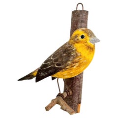 Yellowhammer Vichtauer Hand Carved Wood Bird Black Forest Folk Art Austria 1920s