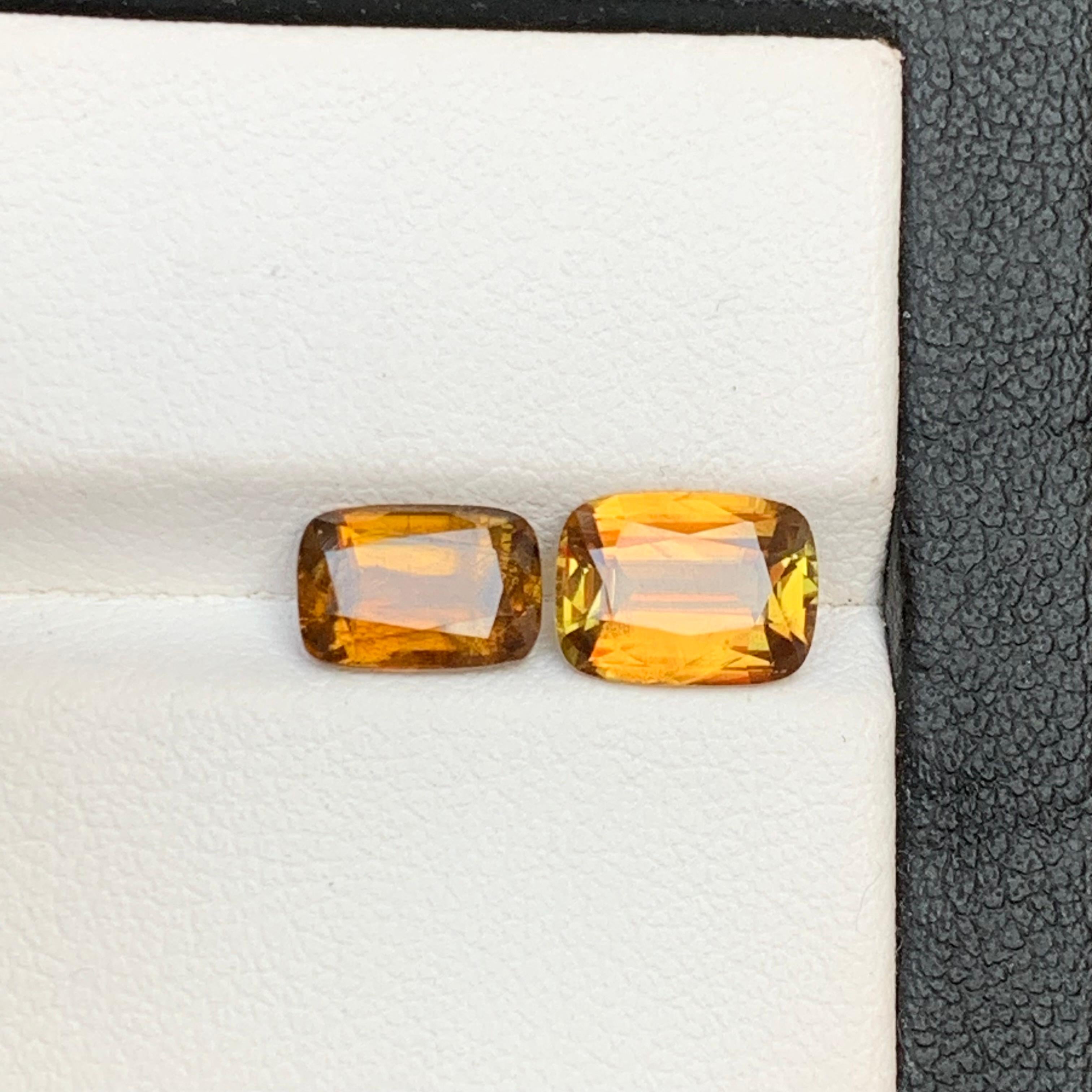 Yellowish Brown Natural Sphene/Titanite Loose Gemstones 3.30Ct Cushion Cut-Jewel For Sale 6