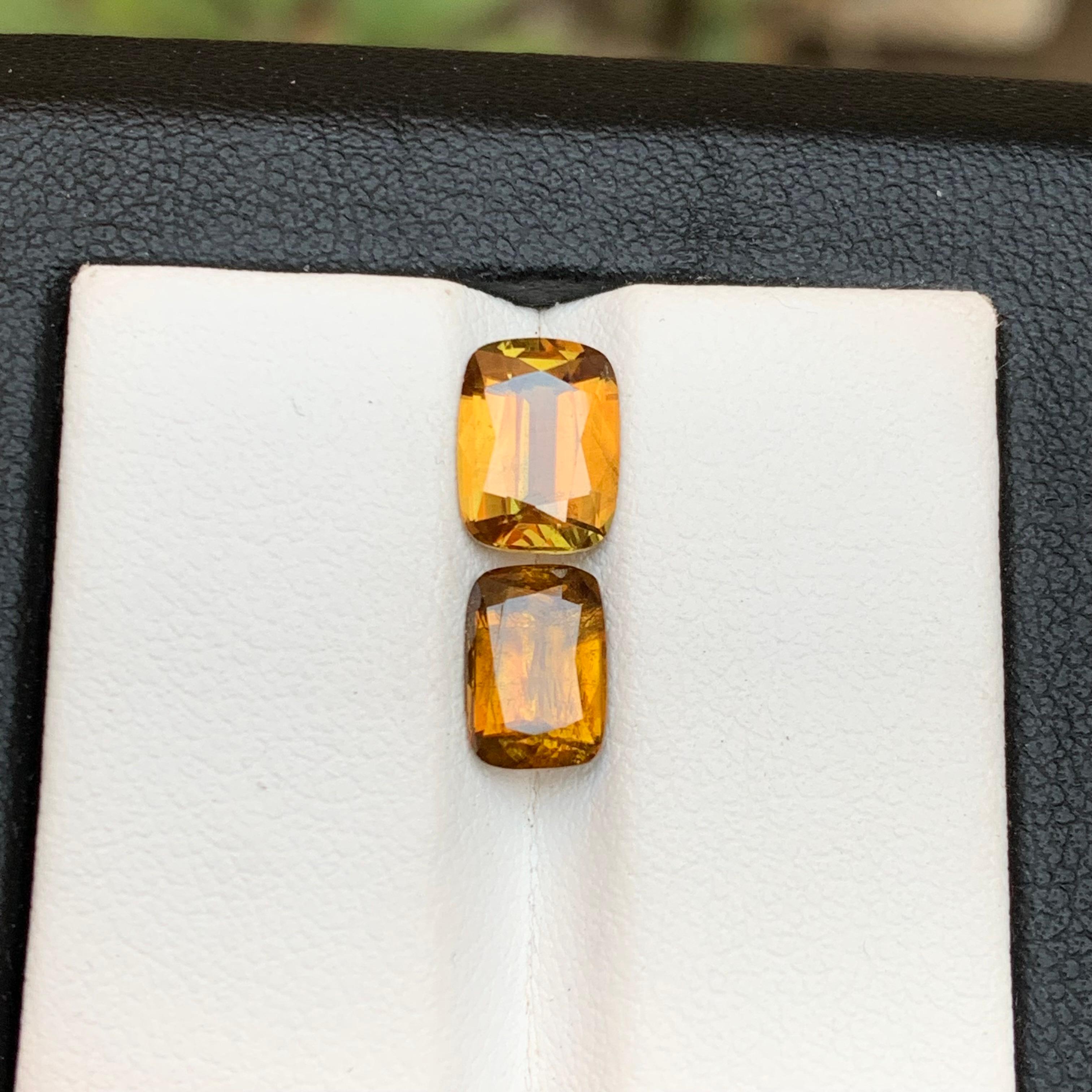 Yellowish Brown Natural Sphene/Titanite Loose Gemstones 3.30Ct Cushion Cut-Jewel For Sale 7