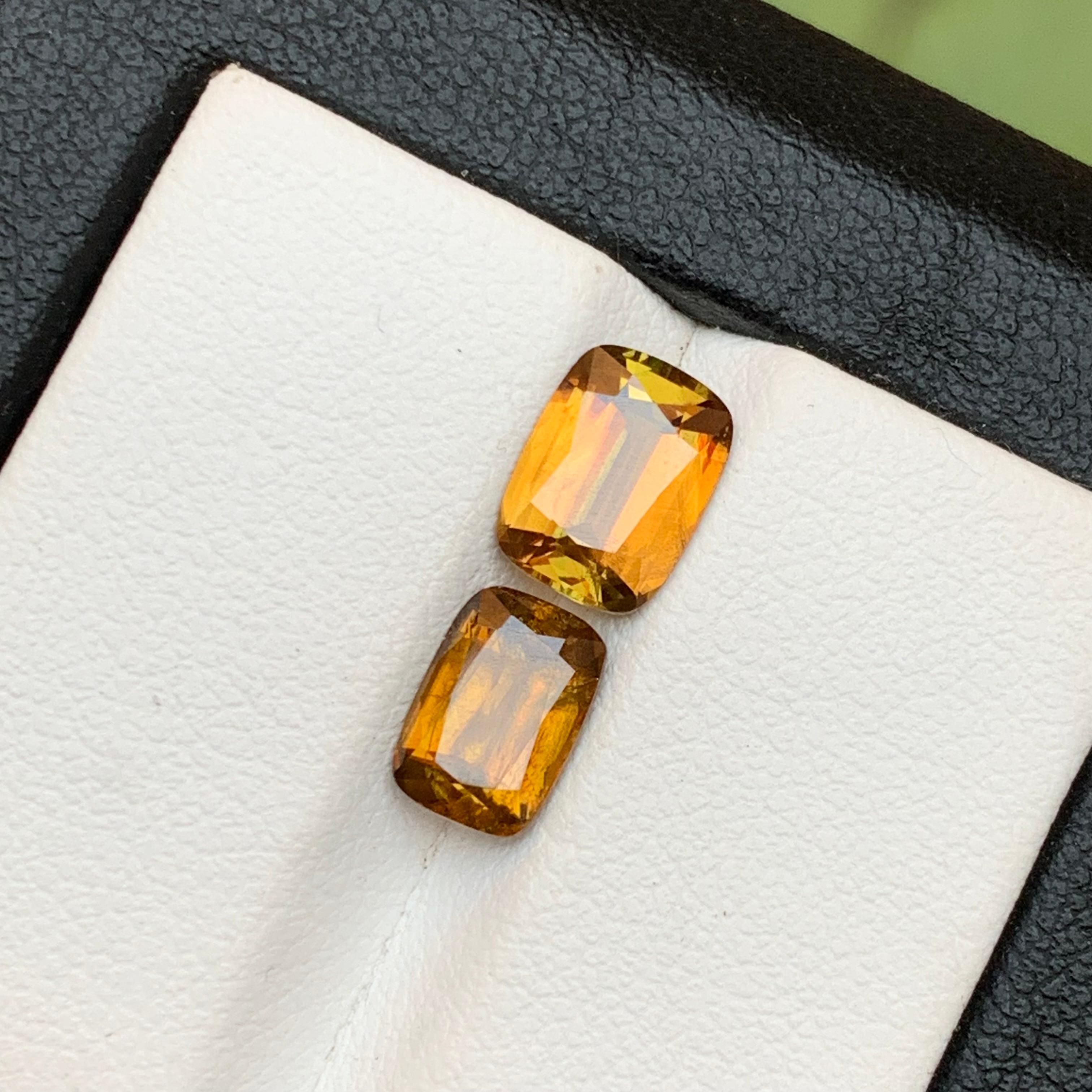 Yellowish Brown Natural Sphene/Titanite Loose Gemstones 3.30Ct Cushion Cut-Jewel For Sale 8