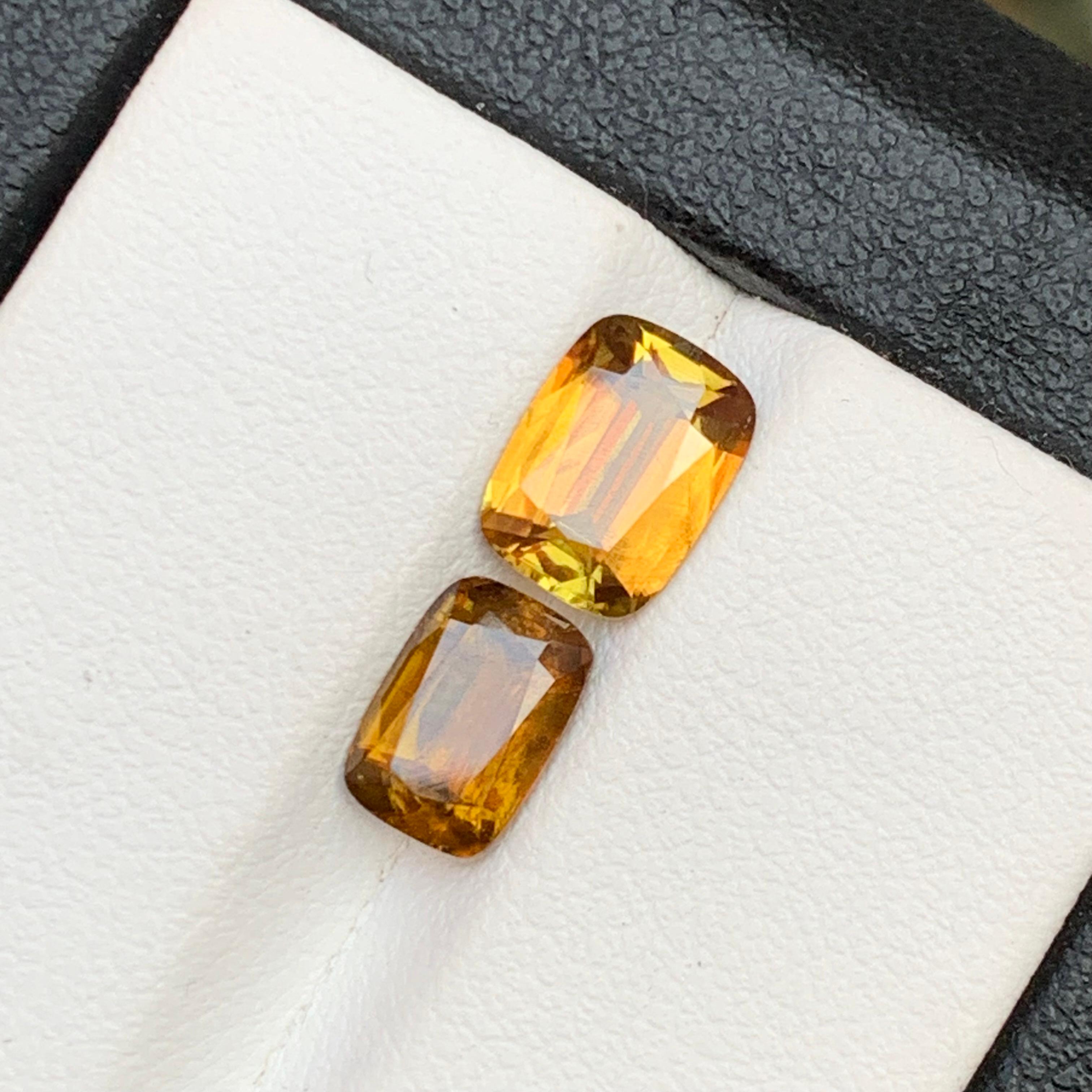 Yellowish Brown Natural Sphene/Titanite Loose Gemstones 3.30Ct Cushion Cut-Jewel For Sale 1