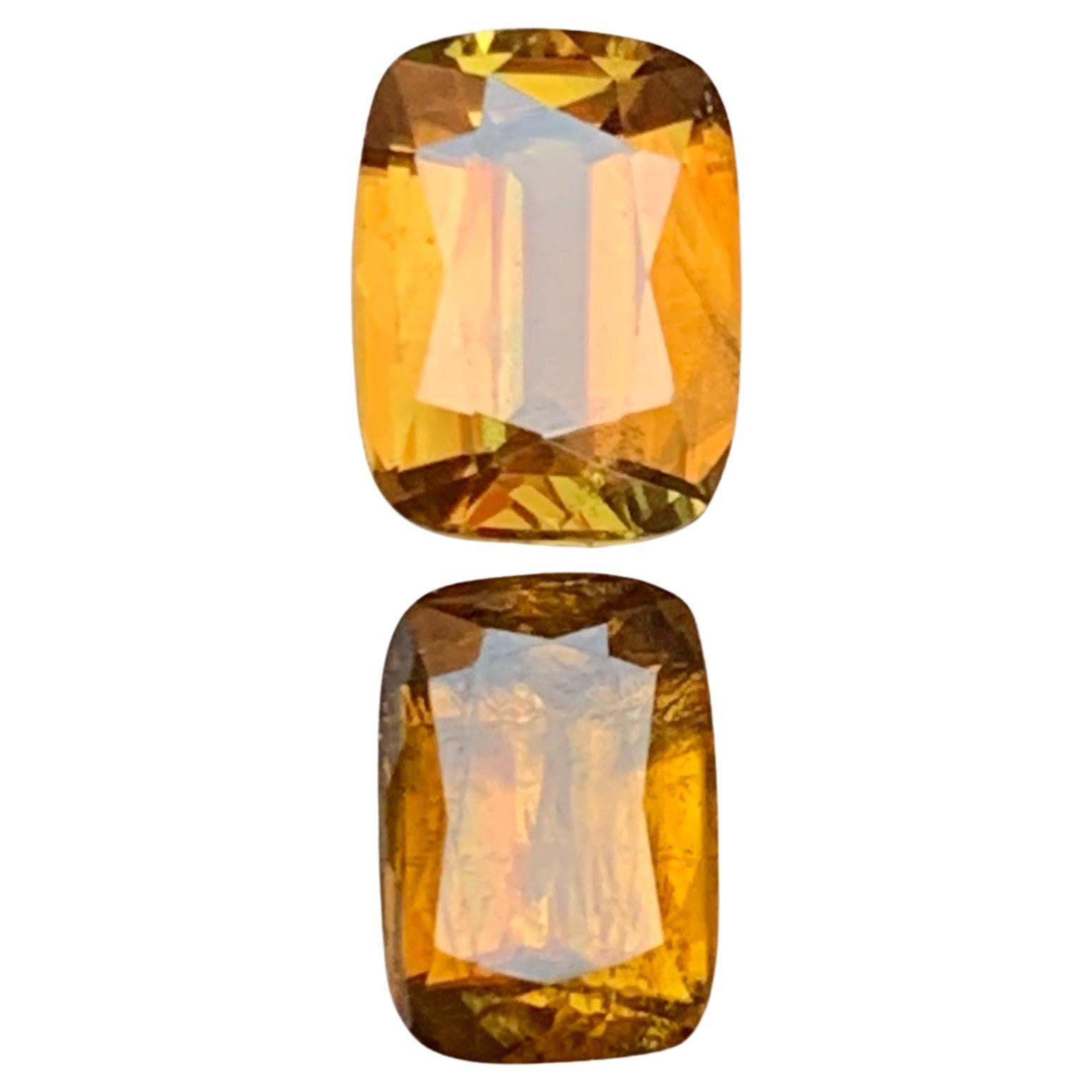 Esfena/Titanita Natural Marrón Amarillento Gemas Sueltas 3,30Ct Corte Cojín-Joya