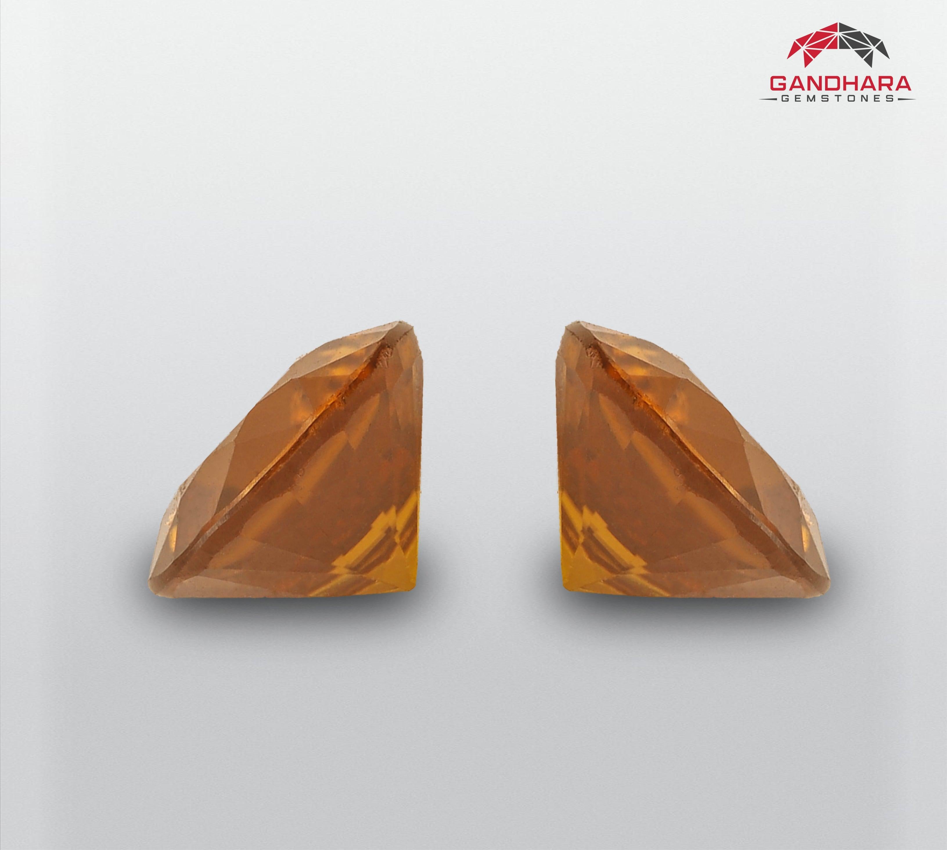 Modern Yellowish Golden Natural Zircon Pair 3.60 Carats '1.74 Carats Each' Zircon Ring For Sale