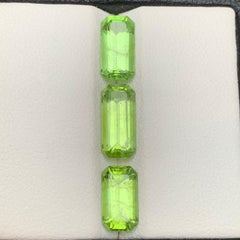 Yellowish Green Natural Peridot 5.38 Carat Emerald Cut Loose Gemstones Parcel