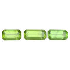 Gelblich-grüner natürlicher Peridot, 5,38 Karat, Smaragdschliff, lose Edelsteine, Paket