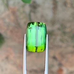 Yellowish Mint Green Step Cushion Cut Tourmaline Faceted Gemstone for Jewellery