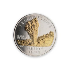Yellowstone National Park 1999 Gold Highlighted Silver Dollar, Coin