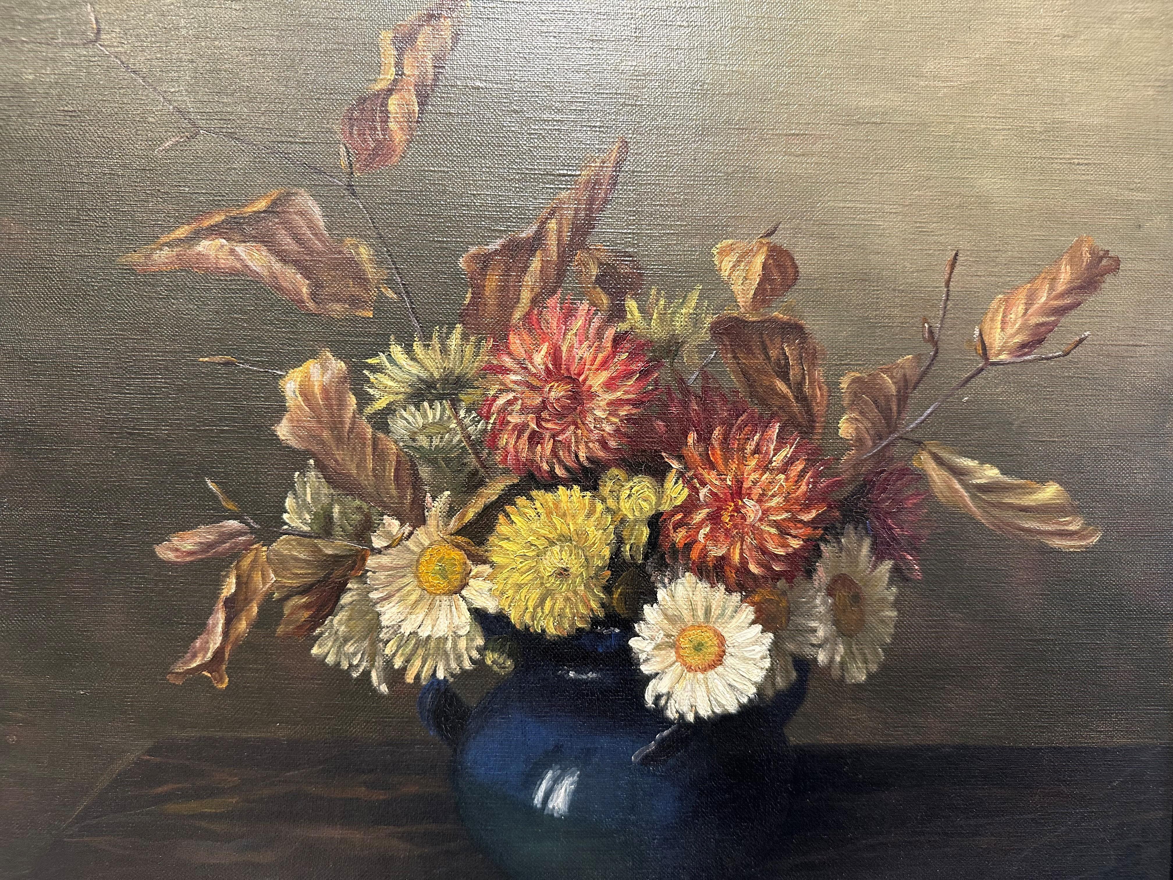 Flowers in vase - Impressionist Painting by Yelva Vermehren