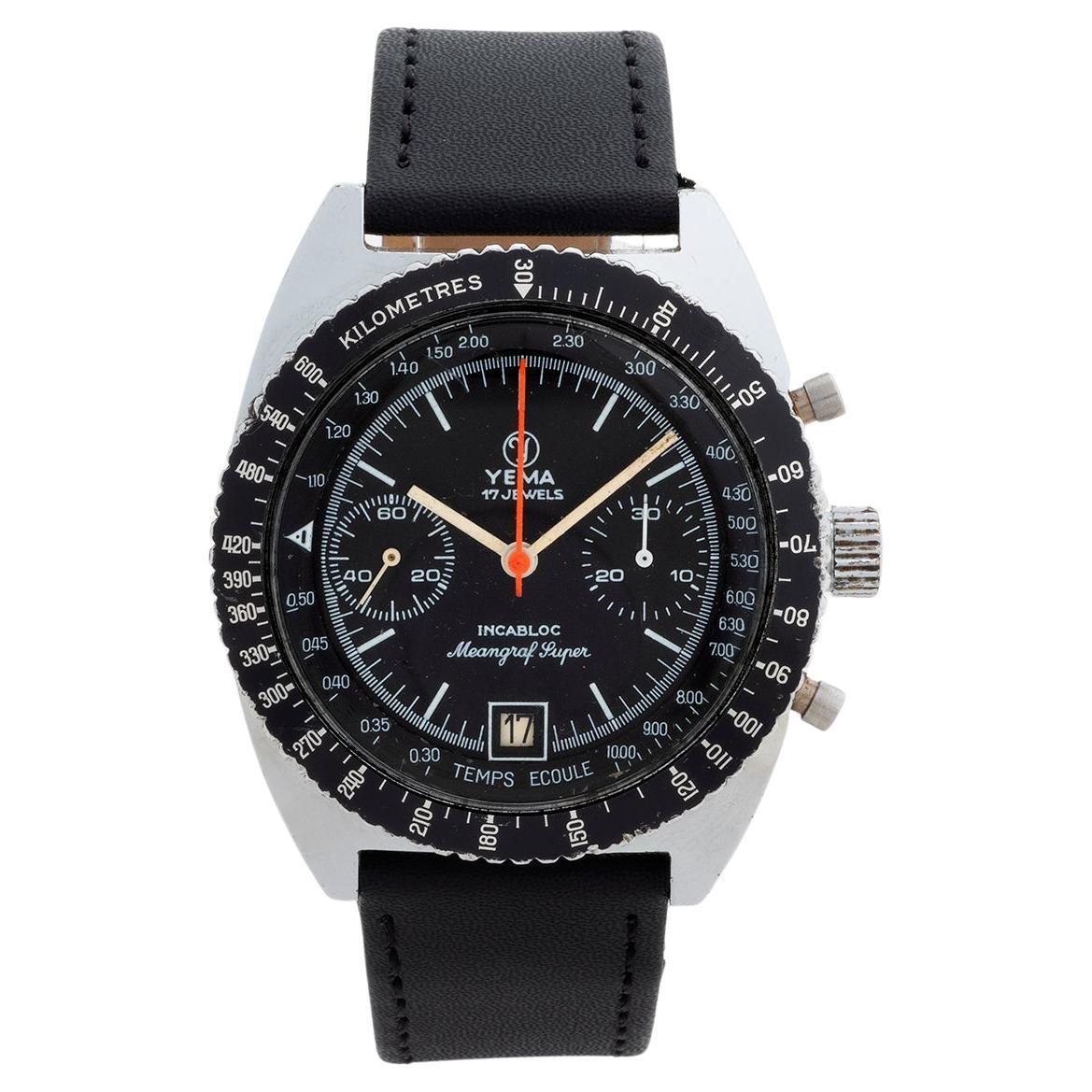 Yema Motorsports Chronograph Wristwatch. Meangraf Super (reference 721122). 1970 For Sale