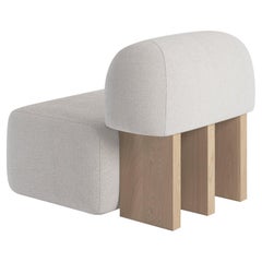 Silla de salón contemporánea yemení de tela y madera