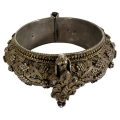 Antique Yemenite Jewish Bridal Bracelet – Silver Filigree Dowry Ornament