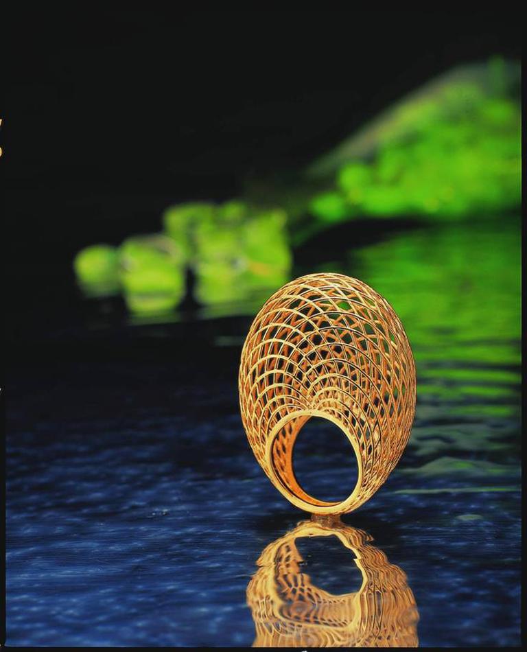 Yemyungji 18 Karat Yellow Gold Blooming Dome Ring For Sale 2