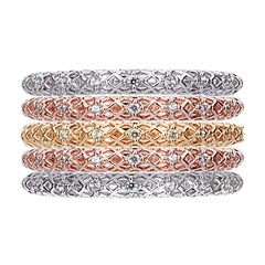 Yemyungji Diamond 18 Karat Yellow White Rose Gold Eternity Ring Layering Set