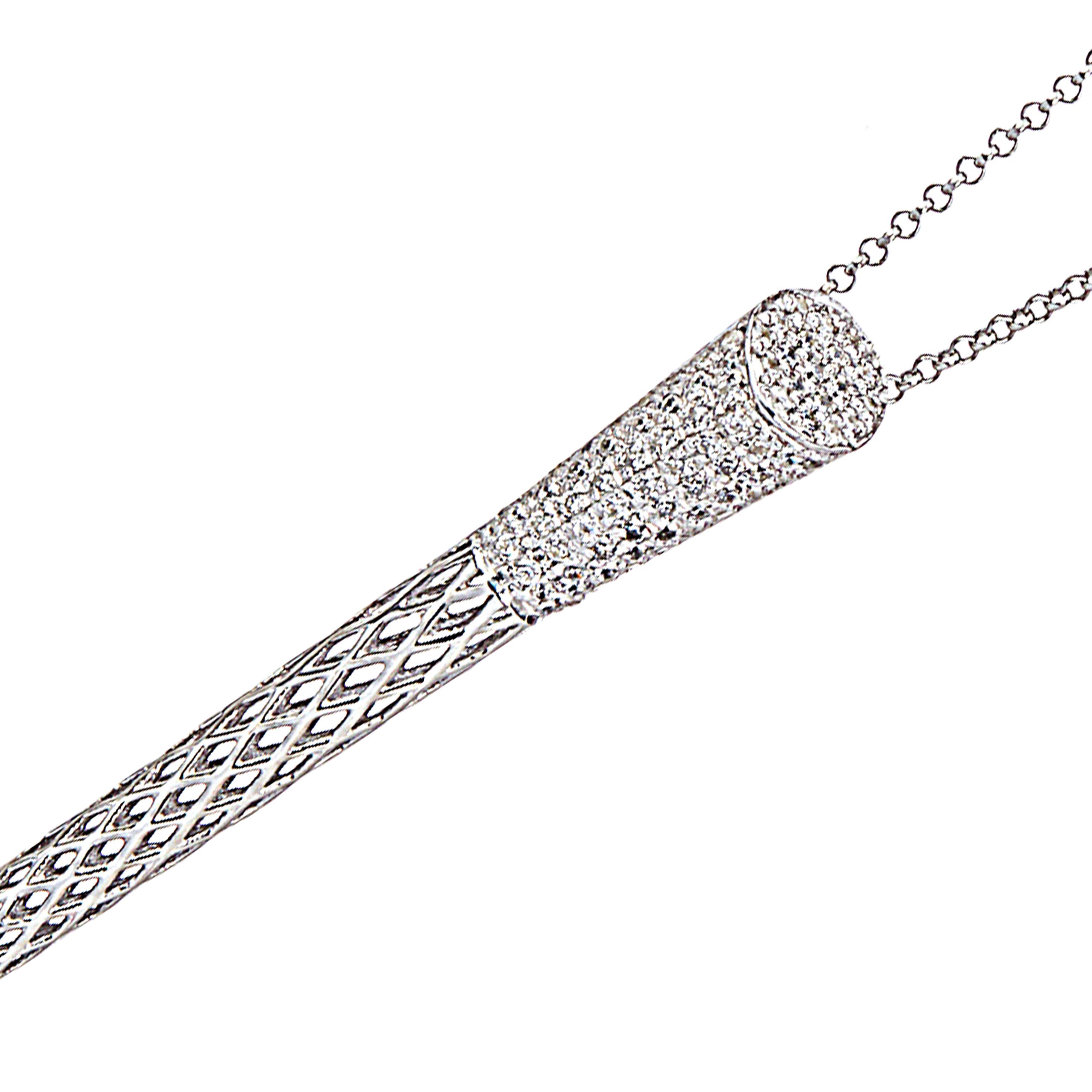 Contemporary Yemyungji Diamond 0.63ct 18K White Gold City Pendant Chain Necklace For Sale