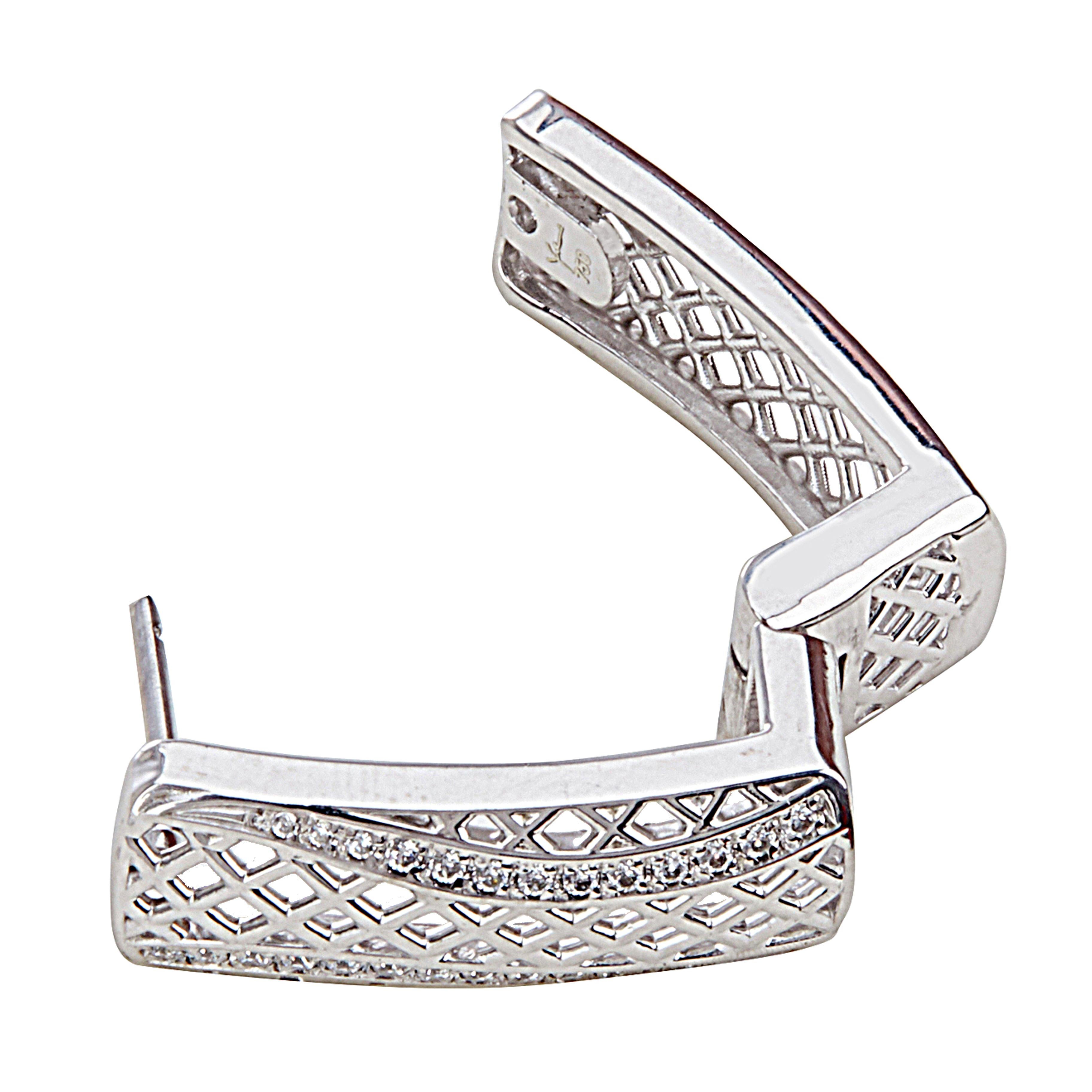 Yemyungji Diamond 18 Karat White Gold Earrings For Sale 1