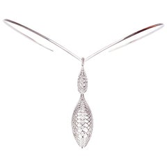 Yemyungji Diamond 18 Karat White Gold Wing Choker Necklace