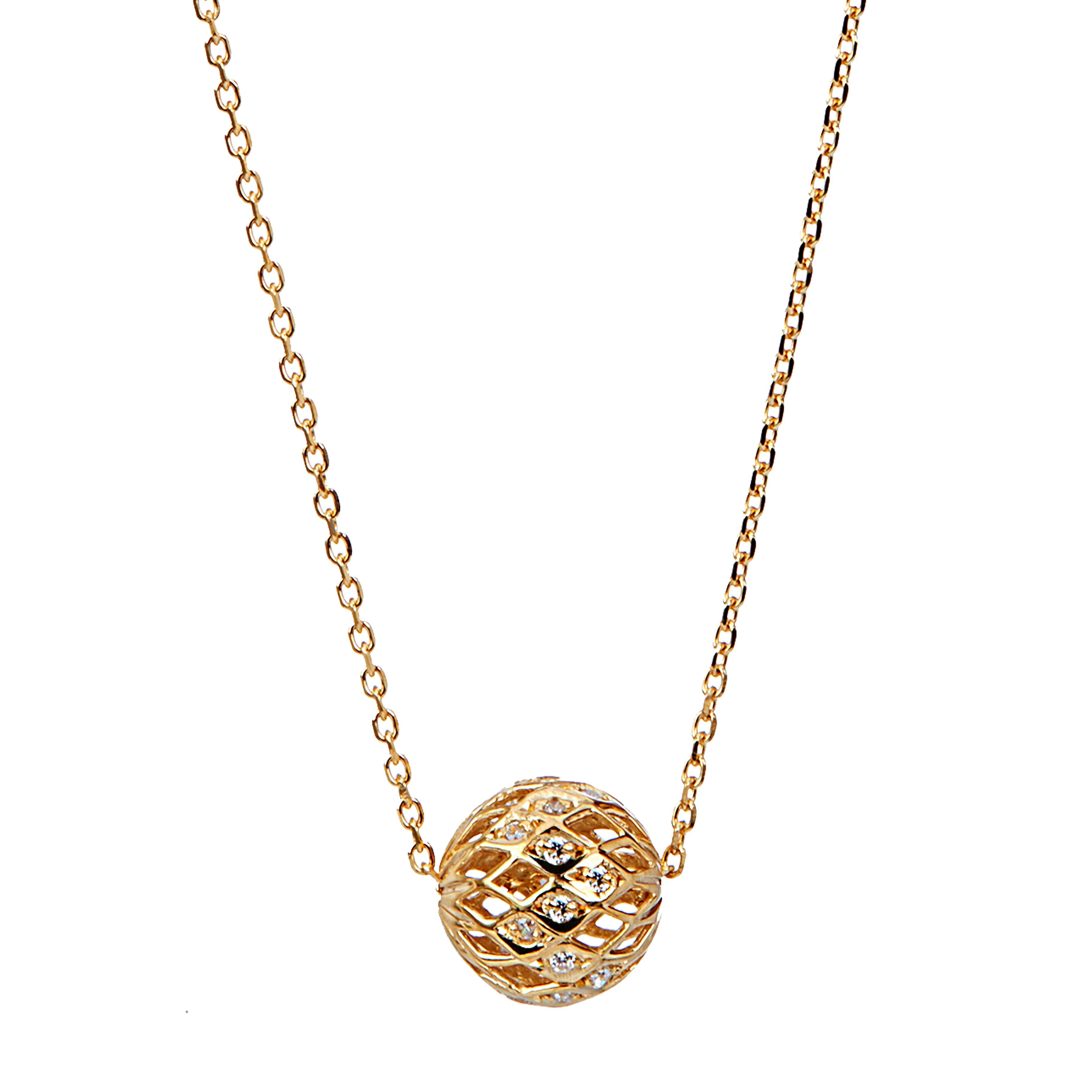 gold ball pendant necklace