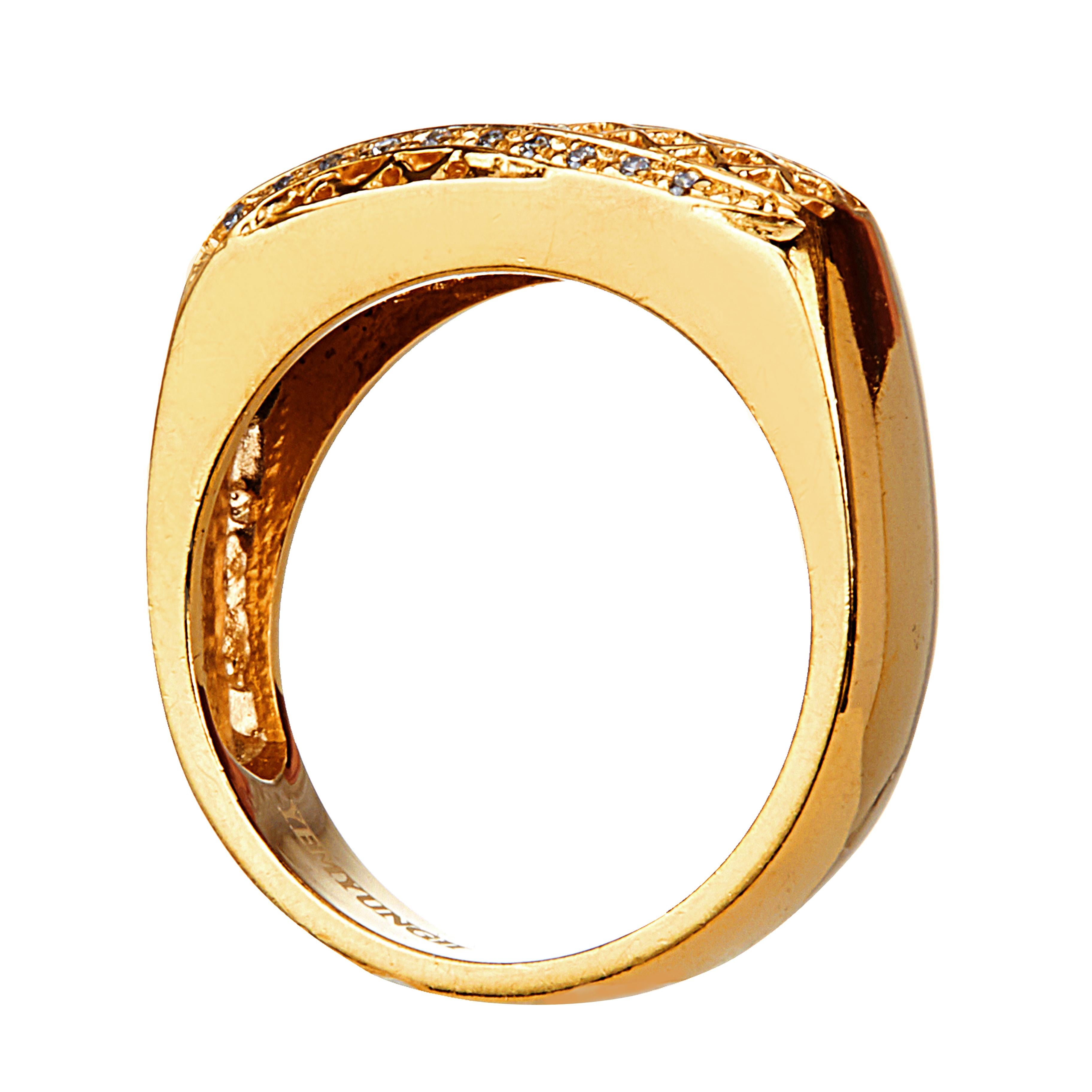 Contemporary Yemyungji Diamond 18 Karat Yellow Gold White Gold Rings Set For Sale