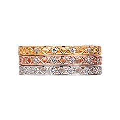 Yemyungji Diamond 18 Karat Yellow White Rose Gold Eternity Ring Layering Set