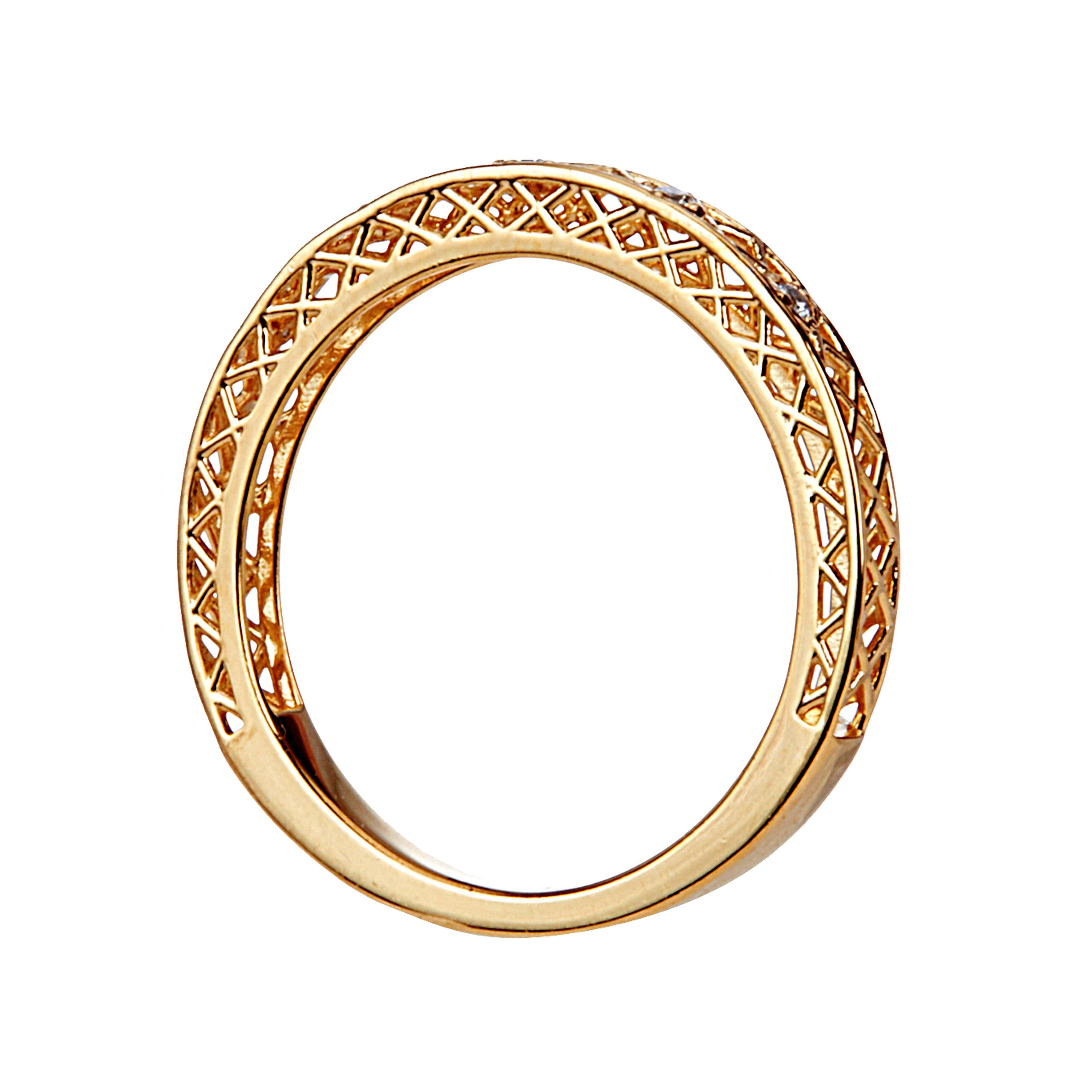 Contemporary Yemyungji Diamond 18 Karat Yellow White Rose Gold Eternity Ring Layering Set For Sale