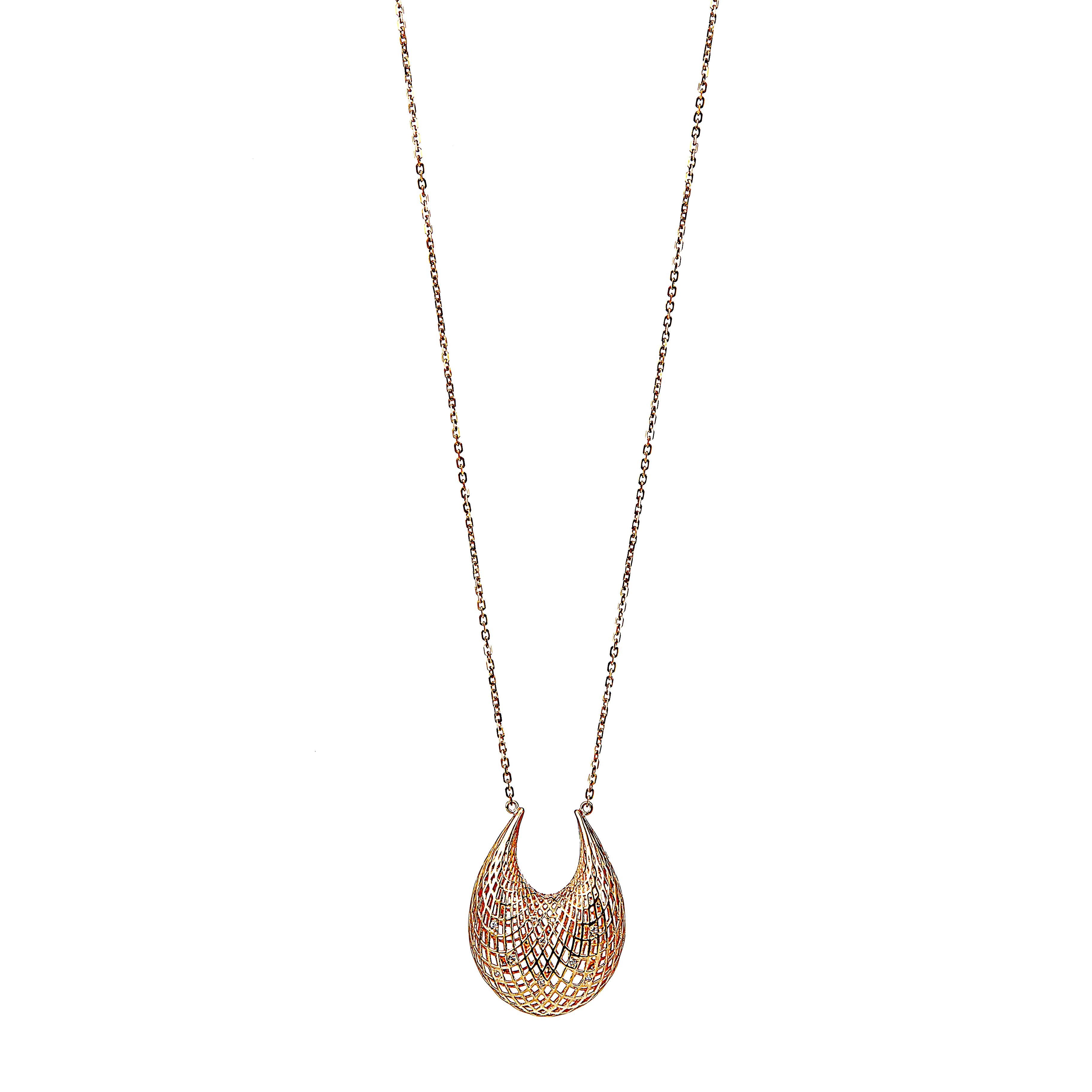 Contemporary Yemyungji Diamond 18K Yellow Gold Blooming Long Chain Necklace For Sale