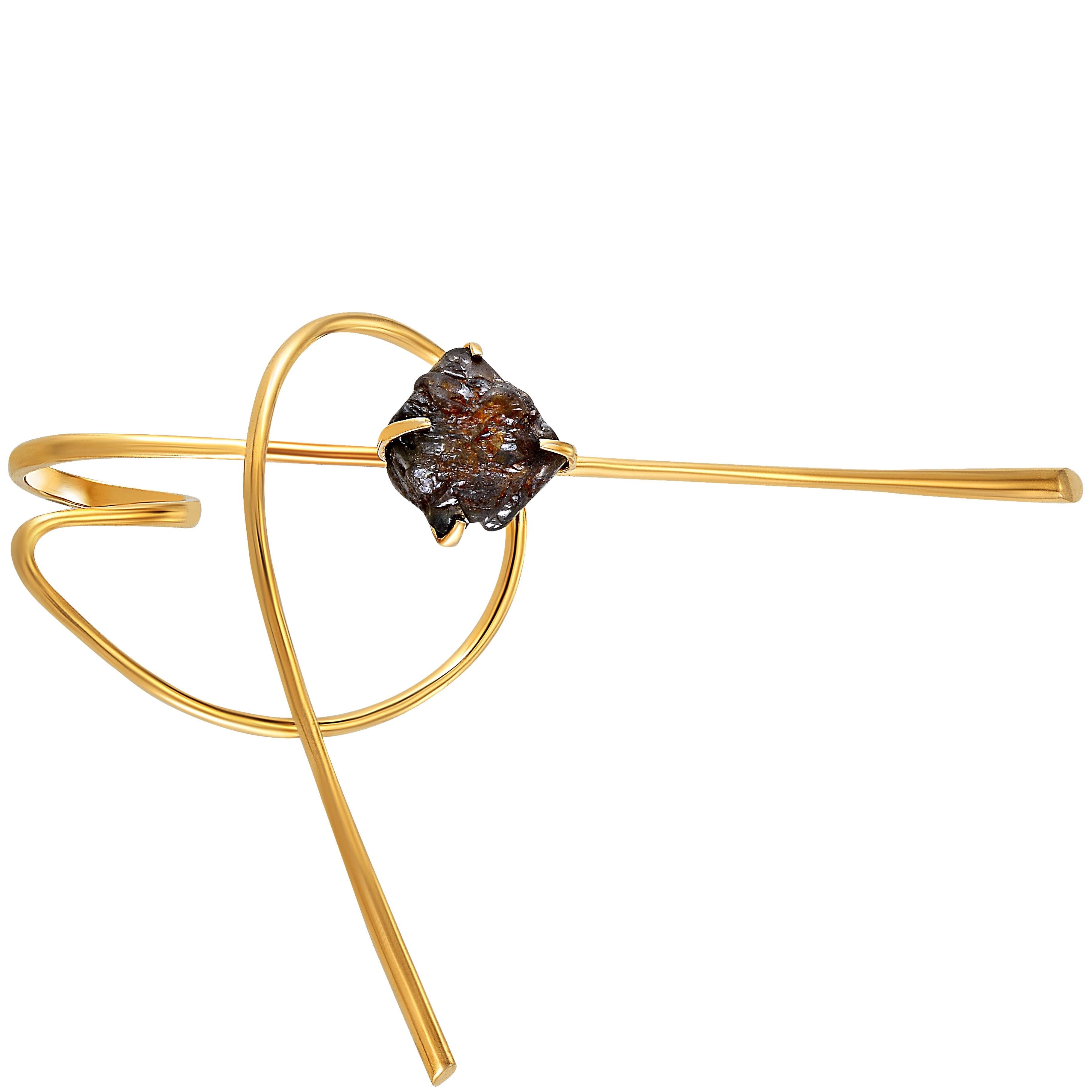 Contemporary Yemyungji Mineral Collection 31.4 Carat Rough Diamond 18K Gold The Galaxy Ring For Sale