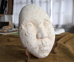 Mosaic-Style Mask 20th Century Terracotta Sculpture