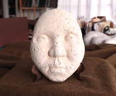 Mosaic-Style Mask 20th Century Terracotta Sculpture