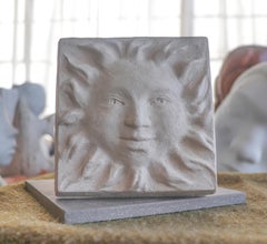 Vintage Smiling Sun Tile 20th Century Sculpture