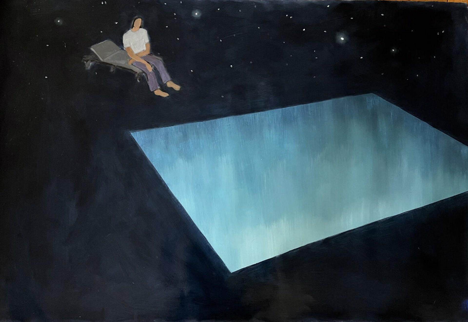 Yeon Su Kim Figurative Painting - Poolside Night