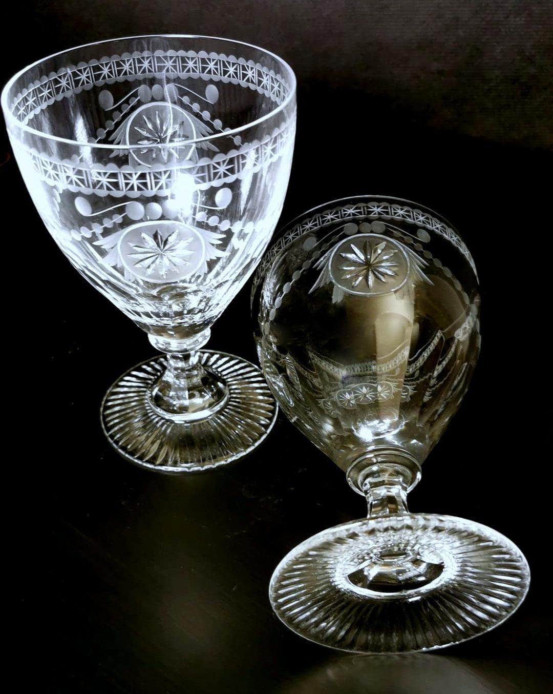 Paire de gobelets anglais en cristal Yeoward William 