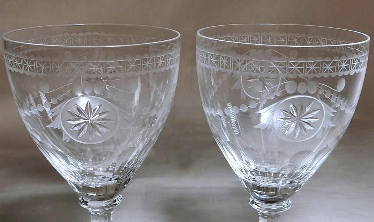 Néoclassique Paire de gobelets anglais en cristal Yeoward William 