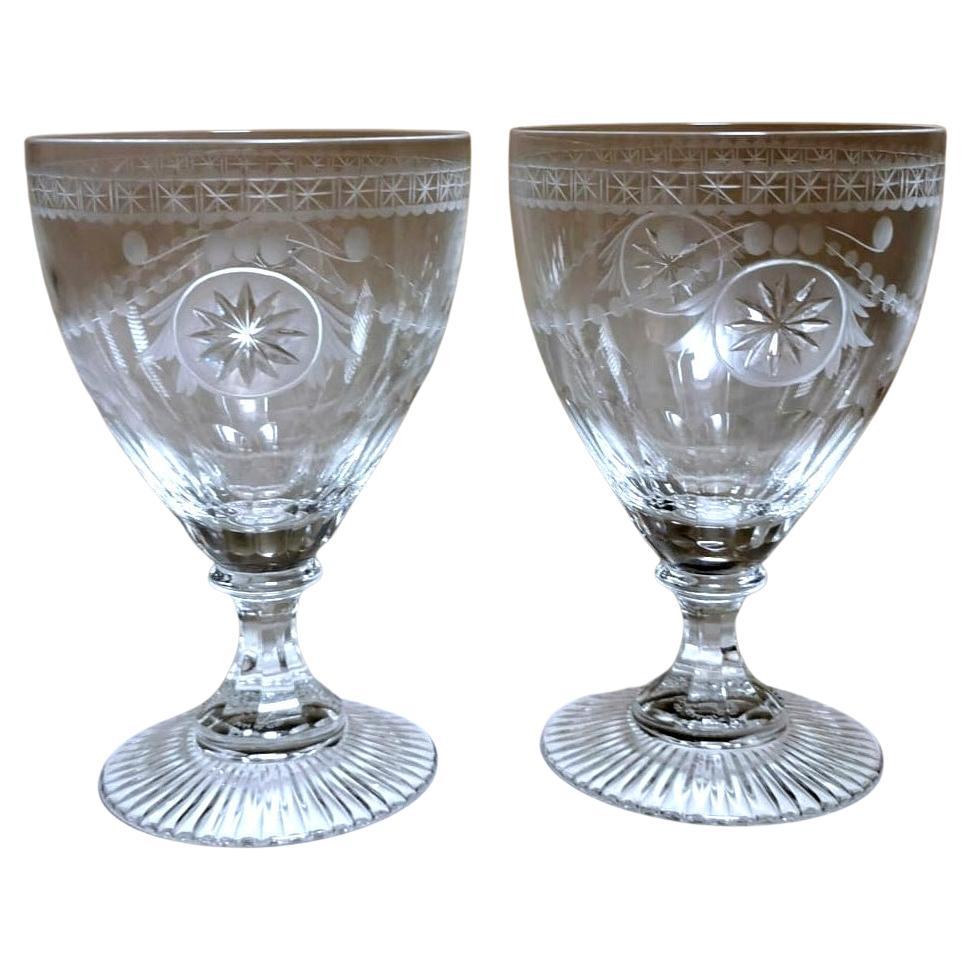 Yeoward William "Crystal Collection" Pair of English Crystal Goblets For Sale