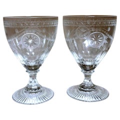 Vintage Yeoward William "Crystal Collection" Pair of English Crystal Goblets