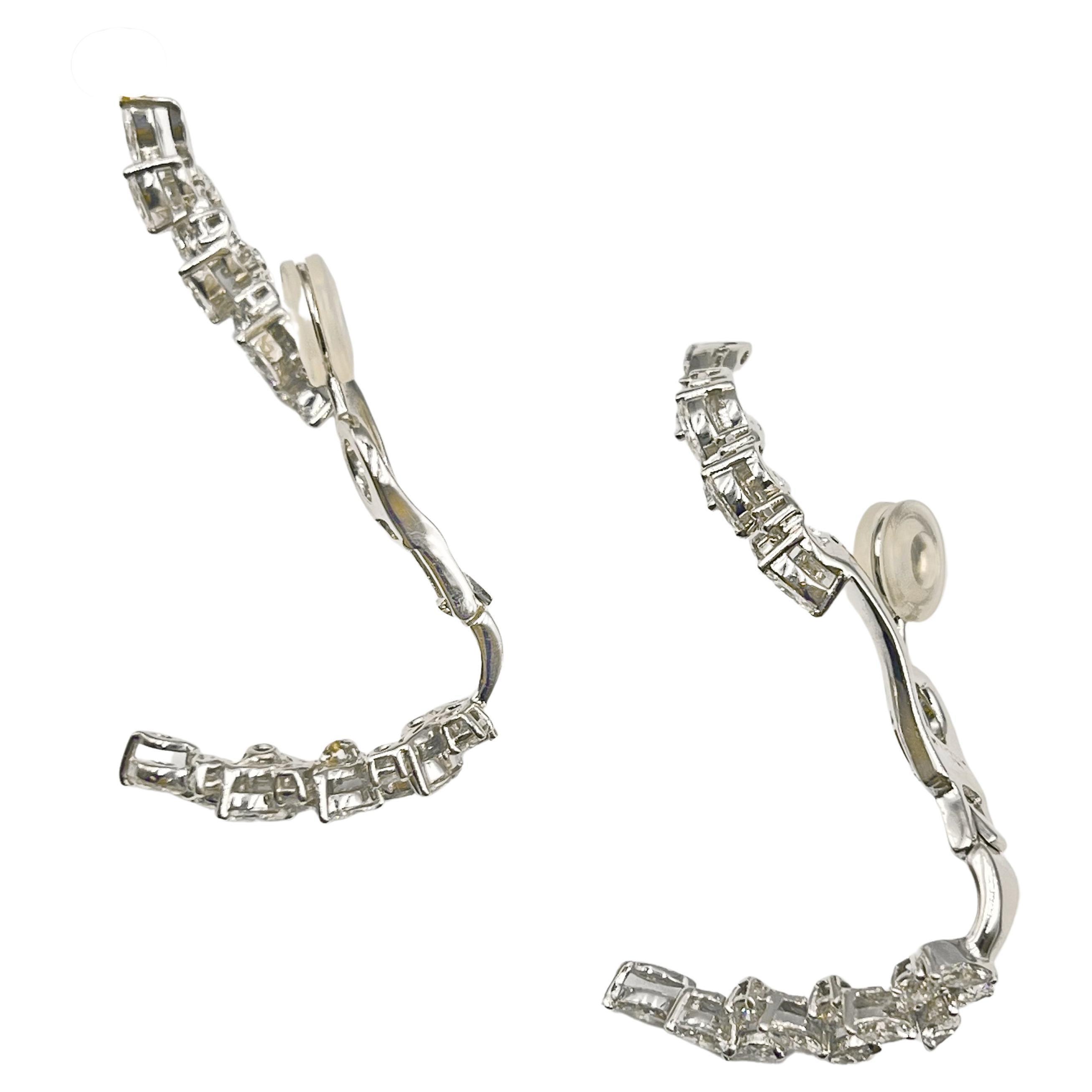 Yeprem 18kt Weißgold Diamant-Ohrschmiedeeisen (Marquiseschliff)